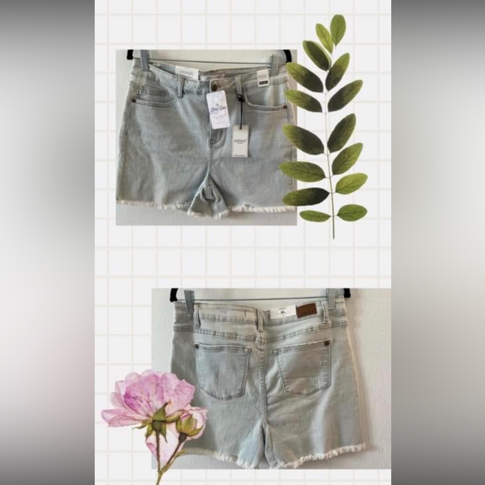 Light denim jean shorts